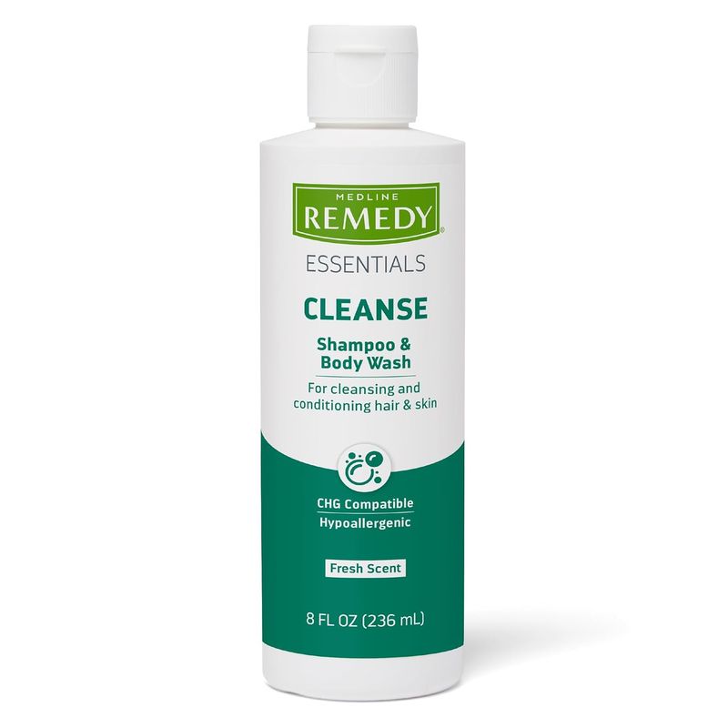 Medline Essentials Shampoo and Body Wash Gel, 8oz/236ml