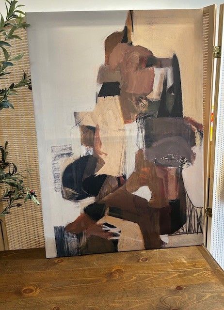 Abstratc Canvas Art; Earth Tones 40&quot; x 28&quot;