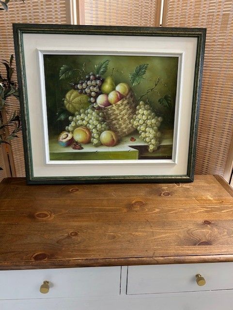 Framed Still Life Art, Signed 20&quot; X 16&quot;