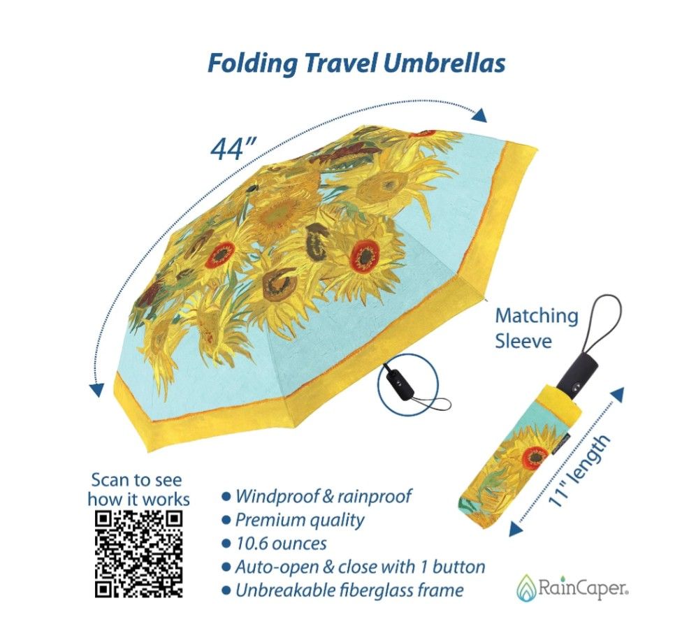 van Gogh Sunflowers Folding Travel Umbrella