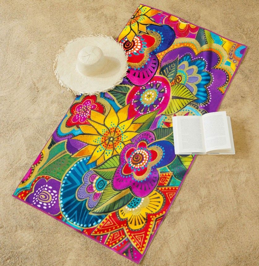 Laurel Burch Carlotta&#39;s Garden Oversized Beach Towel