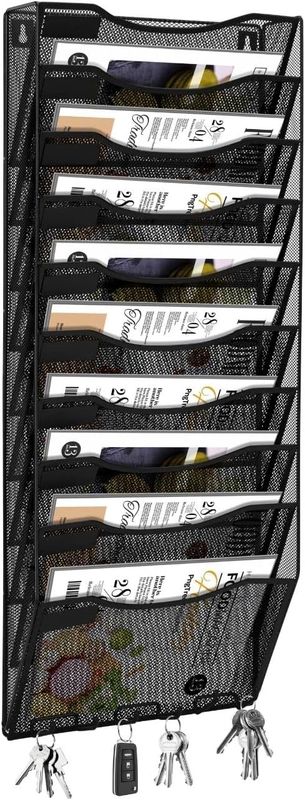 Flexzion Wall Hanging File Organizer Metal File Holder