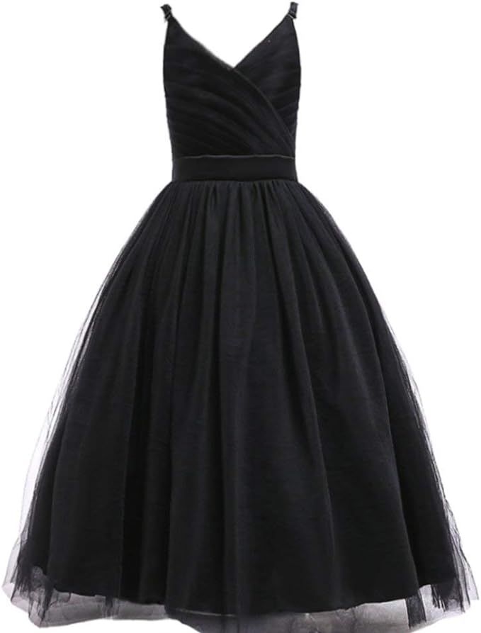 Glamulice Flower Girls Spaghetti Strap Tulle Dress Size 160