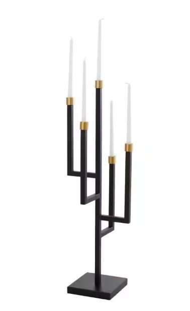 Novogratz 59 in. Black Metal Candelabra