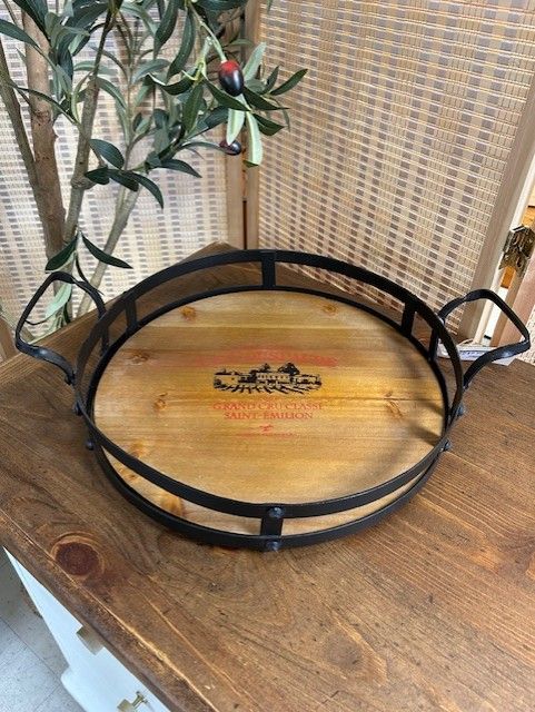 Wine Barrel Wooden Tray; Saint-Emilion
