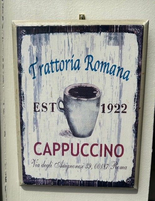 Wooden Plaque; Trattoria Romana
