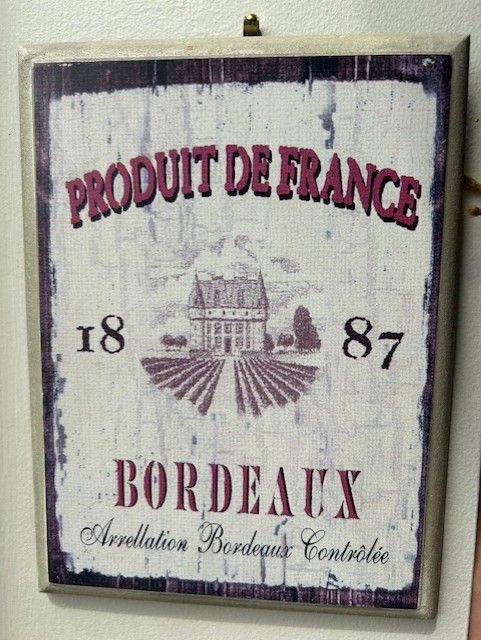 Wooden Plaque; Product of France Bordeau