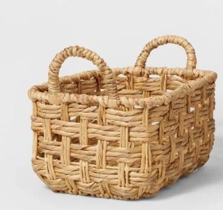 Rectangular Twisted Open Checkered Weave Basket – Brightroom™