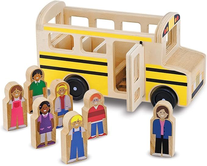 Melissa &amp; Doug School Bus Wooden Play Set With 7 Play Figures