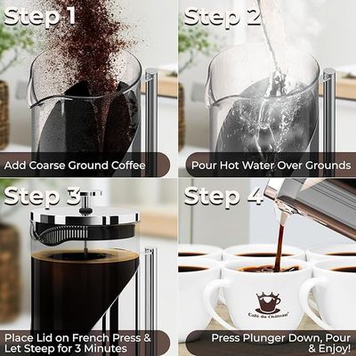 Cafe du Chateau 34oz French Press Coffee Maker