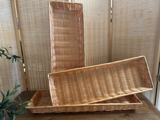 ONEIDA POLY WOVEN WICKER STYLER BASKETS - 26&quot; X 9&quot; X 2.5&quot;
