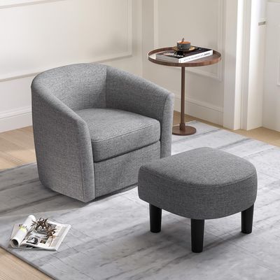 Giantex Swivel Accent Chair with Ottoman