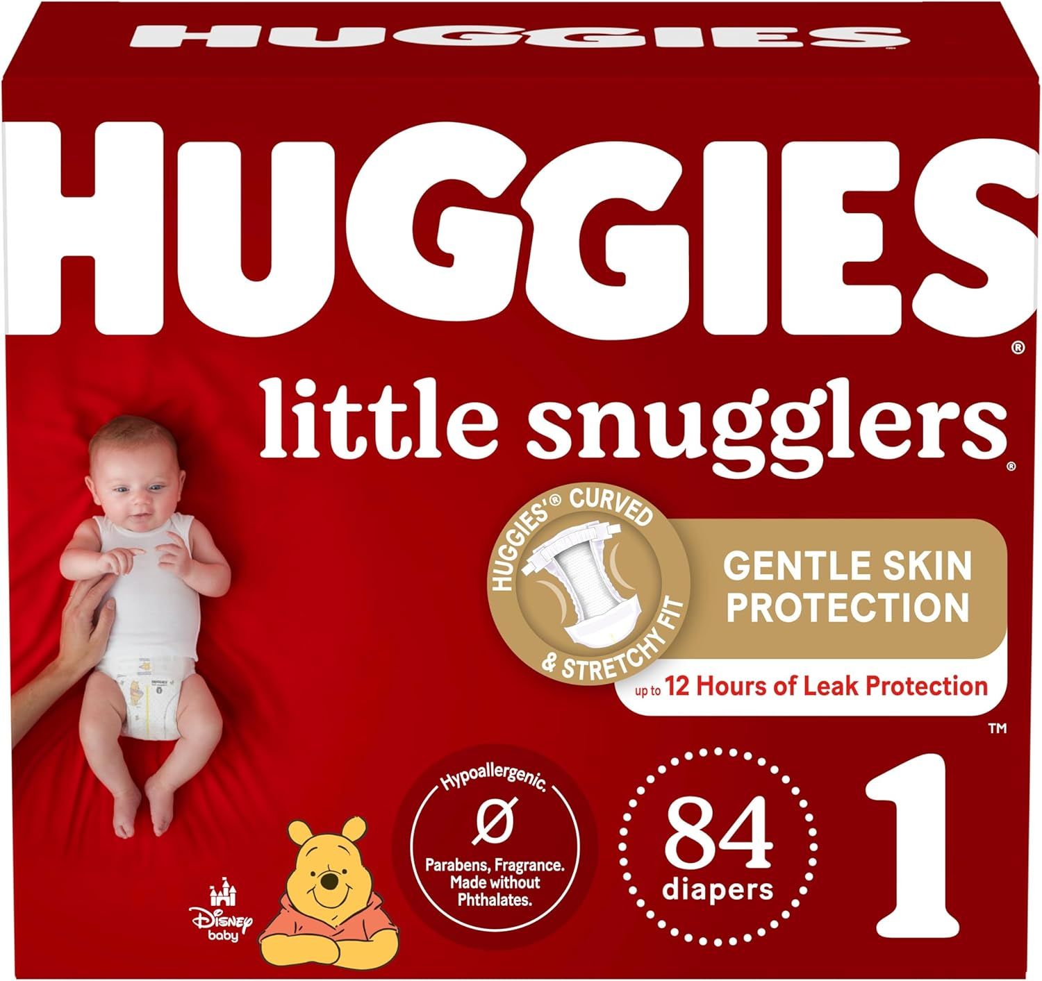 Huggies Little Snugglers Baby Diapers, Size 1, 84ct