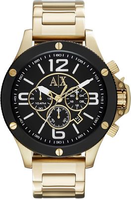 Armani Exchange Men&#39;s Chronograph Gold-Tone Stainless Steel Watch