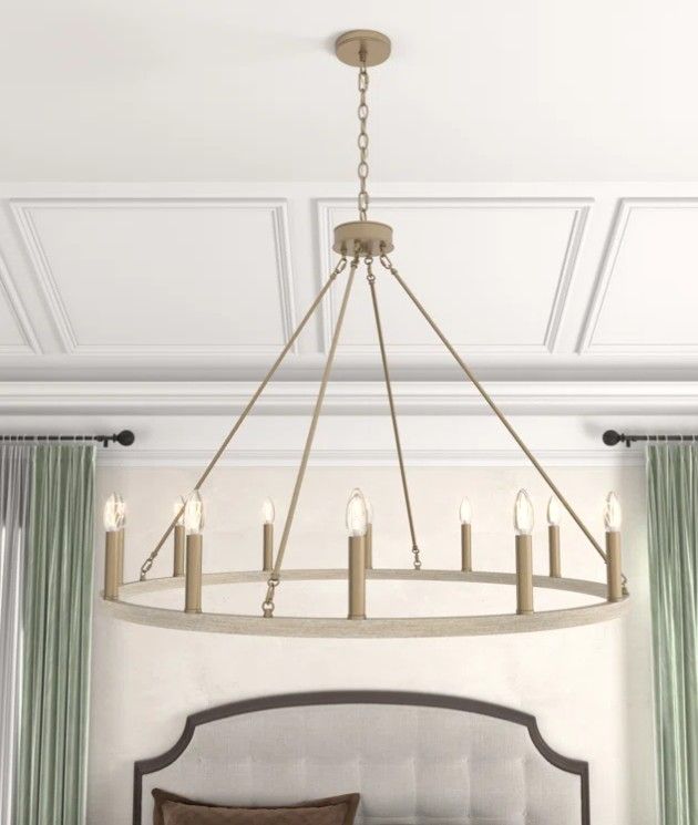 Birch Lane Adriana 12 Steel Dimmable Wagon Wheel Chandelier