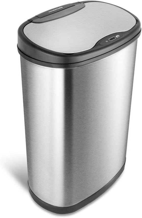 NINESTARS Stainless Steel Trash Can, 50 Litres