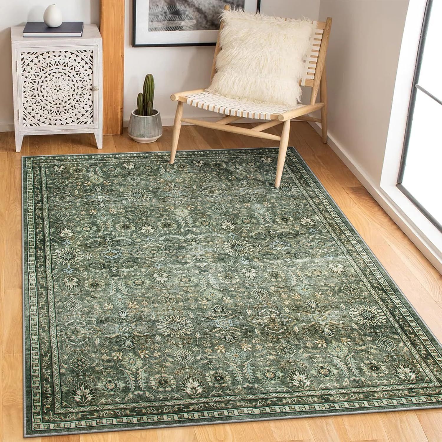 Morebes Boho Green 6&#39;x9&#39; Rug