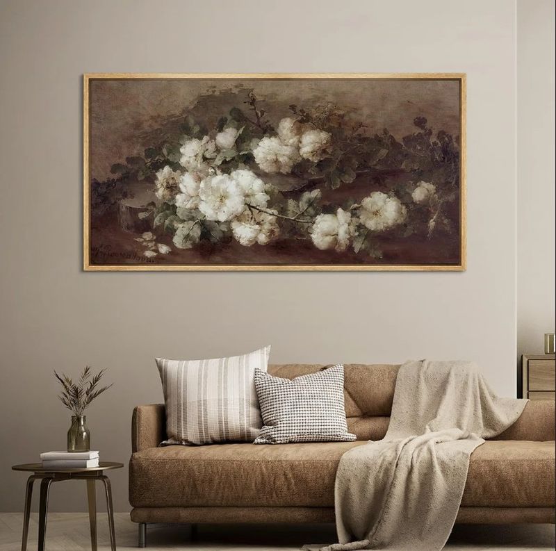 IDEA4WALL Classic Romantic Vintage Floral Print, 30&quot;x60&quot;