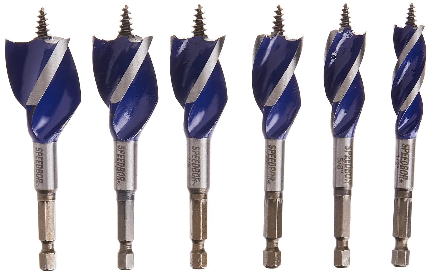 IRWIN SPEEDBOR Drill Bit Set for Wood, 4-Inch, 6-Piece