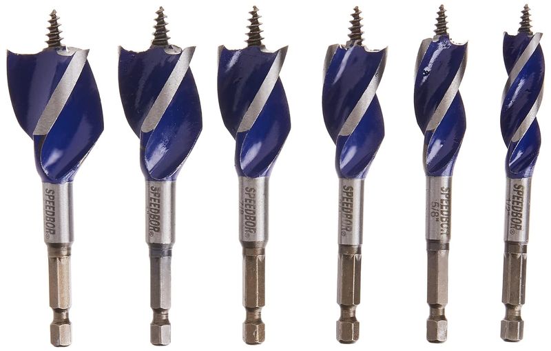 IRWIN SPEEDBOR Drill Bit Set for Wood, 4-Inch, 6-Piece
