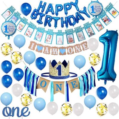 WeTop Baby Boy 1st Birthday Decorations