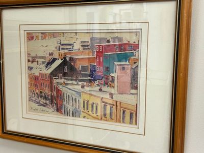 &#39;Roof Tops&#39; by Douglas Inkster; Framed &amp; Matted