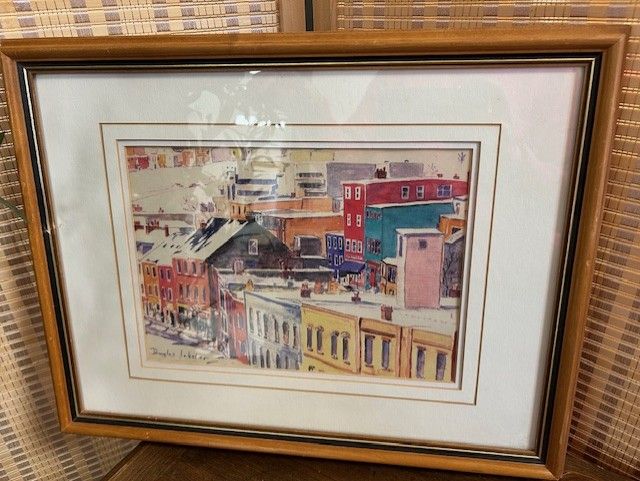 &#39;Roof Tops&#39; by Douglas Inkster; Framed &amp; Matted