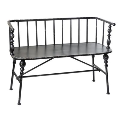 Ganz Distressed Metal Spindle Bench