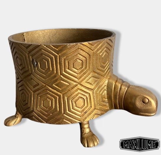 Maxlume - Turtoise Solid Cast Brass Metal Planter
