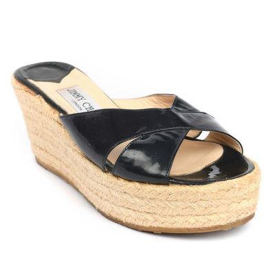 Jimmy Choo Paisley Espadrille Slide Wedges, Size 41