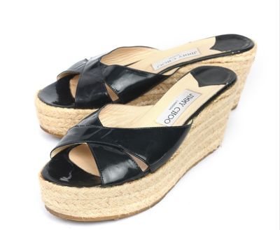 Jimmy Choo Paisley Espadrille Slide Wedges, Size 41