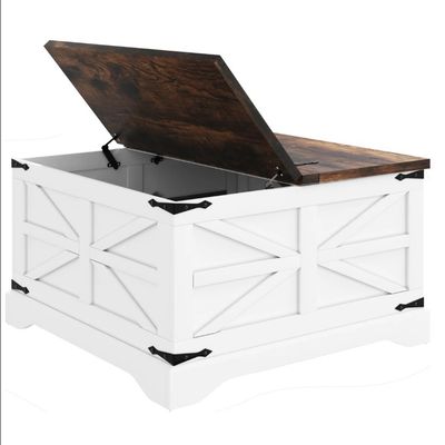 Gracie Oaks Farmhouse Square Storage Coffee Table