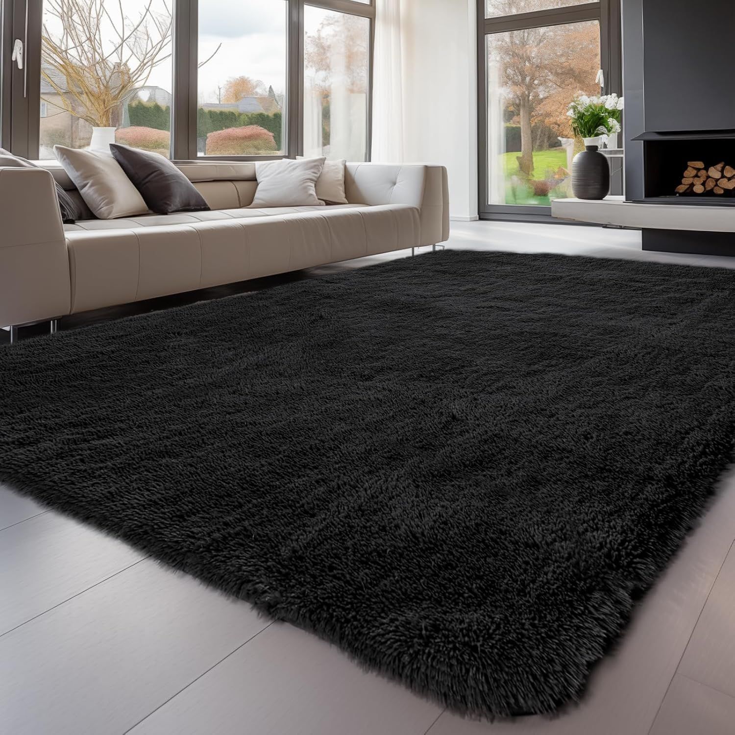 Sour Lemon 8x10 Shaggy Area Rug