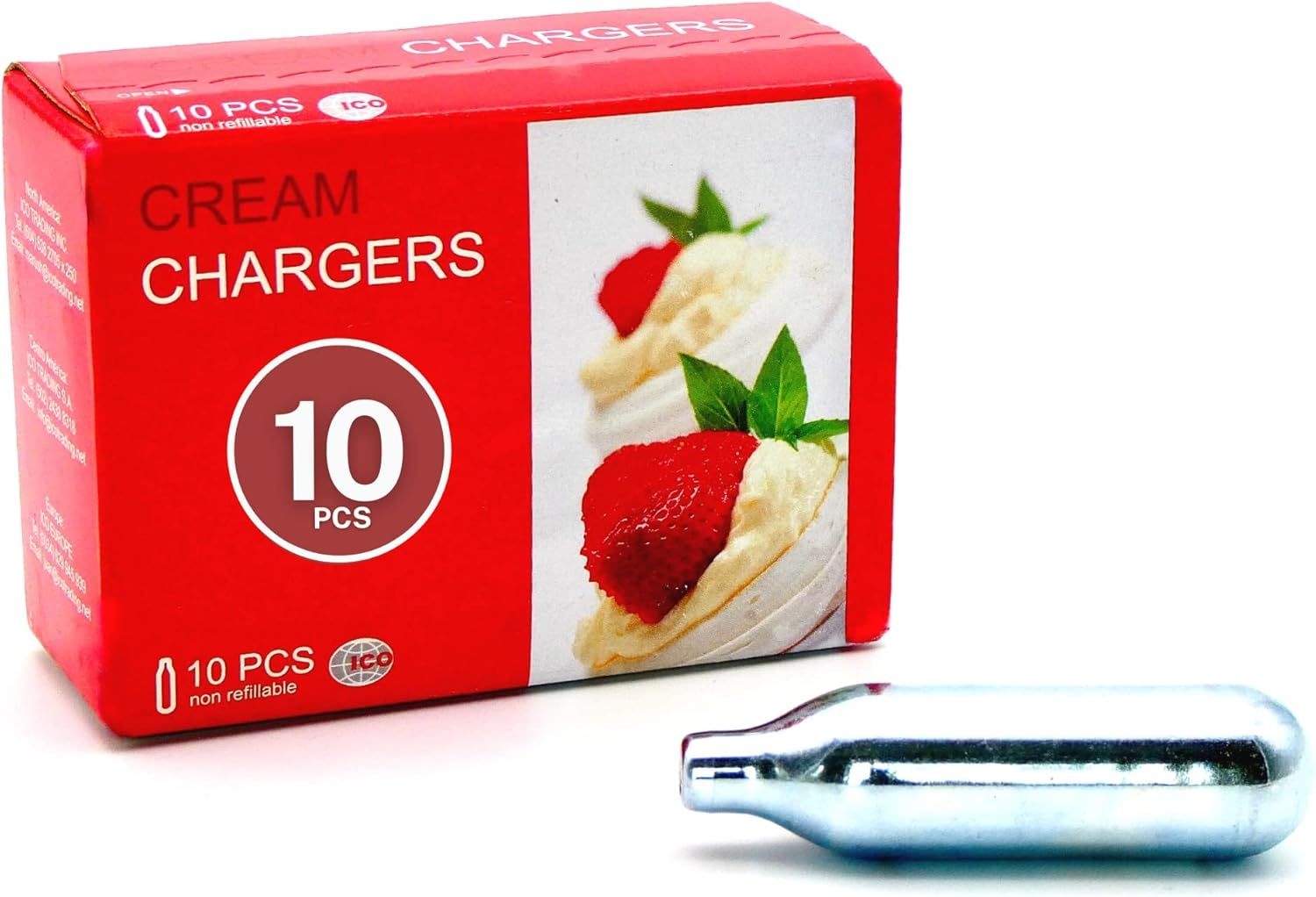 ICO Whipped Cream Charger, 10pcs