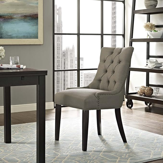 Modway Set of 2 Regent Fabric Dining Chairs, Gray
