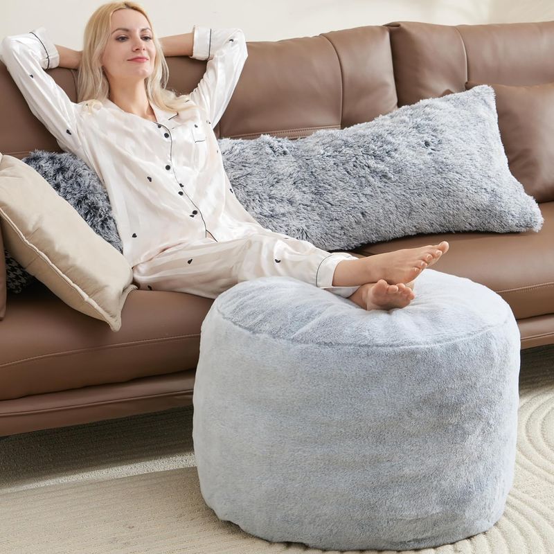 WSOFRLAC Round Boho Ottoman Foot Rest