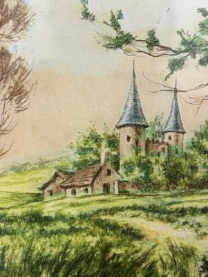 Antique Landscape Etching; Hand Signed