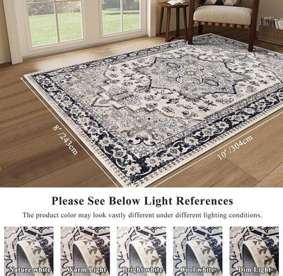 HEBE 8&#39;x10&#39; Washable Boho Area Rug
