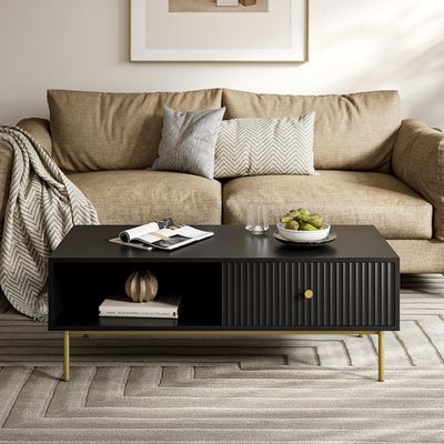MAISONARIA Fluted Modern Coffee Table