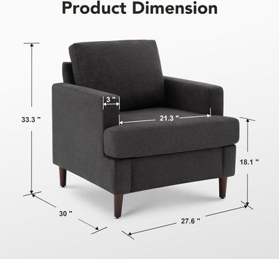 Weture Mid-Century Accent Chair, Dark Gray