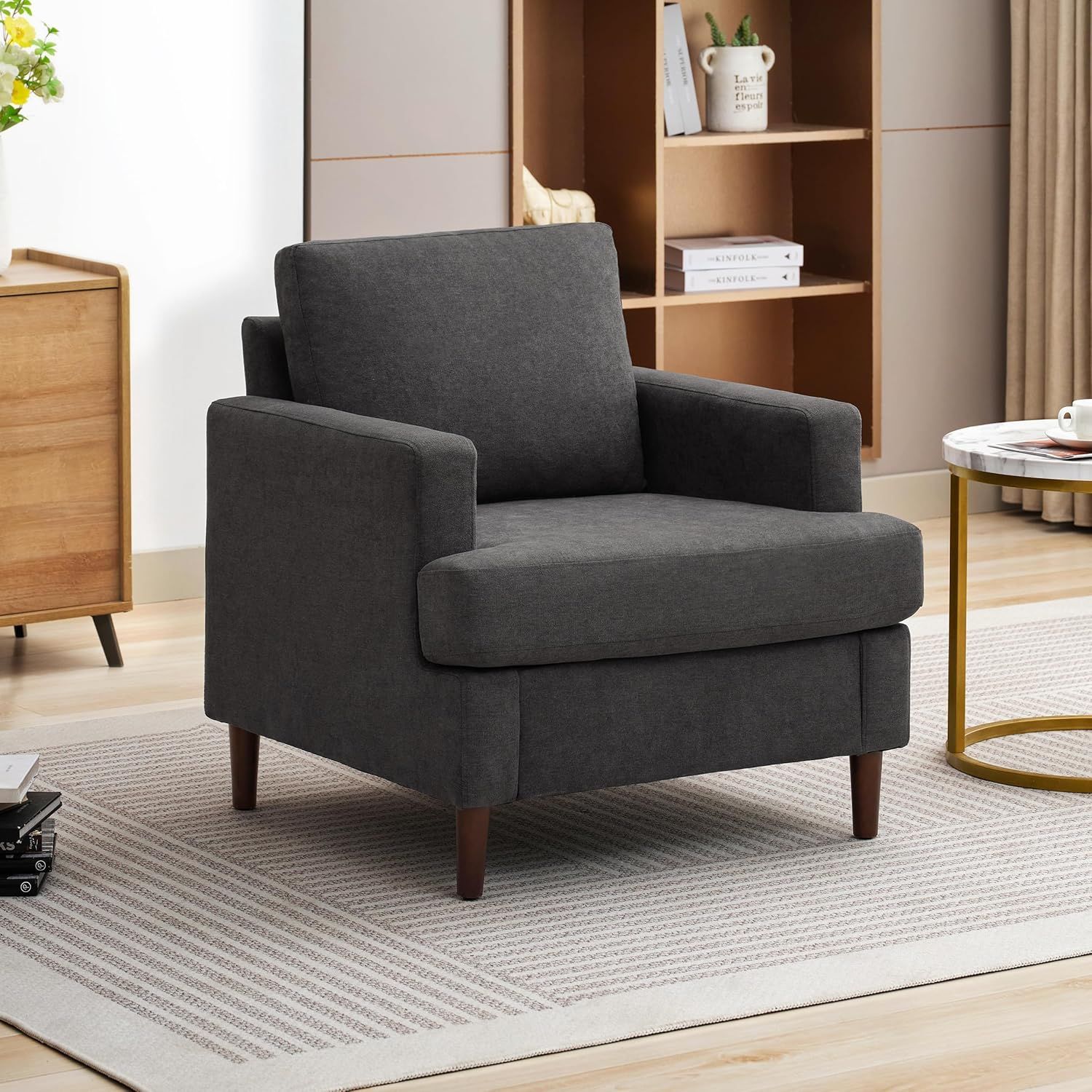 Weture Mid-Century Accent Chair, Dark Gray