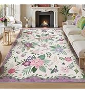 Lahome 5&#39;x7&#39; Purple Floral Area Rug