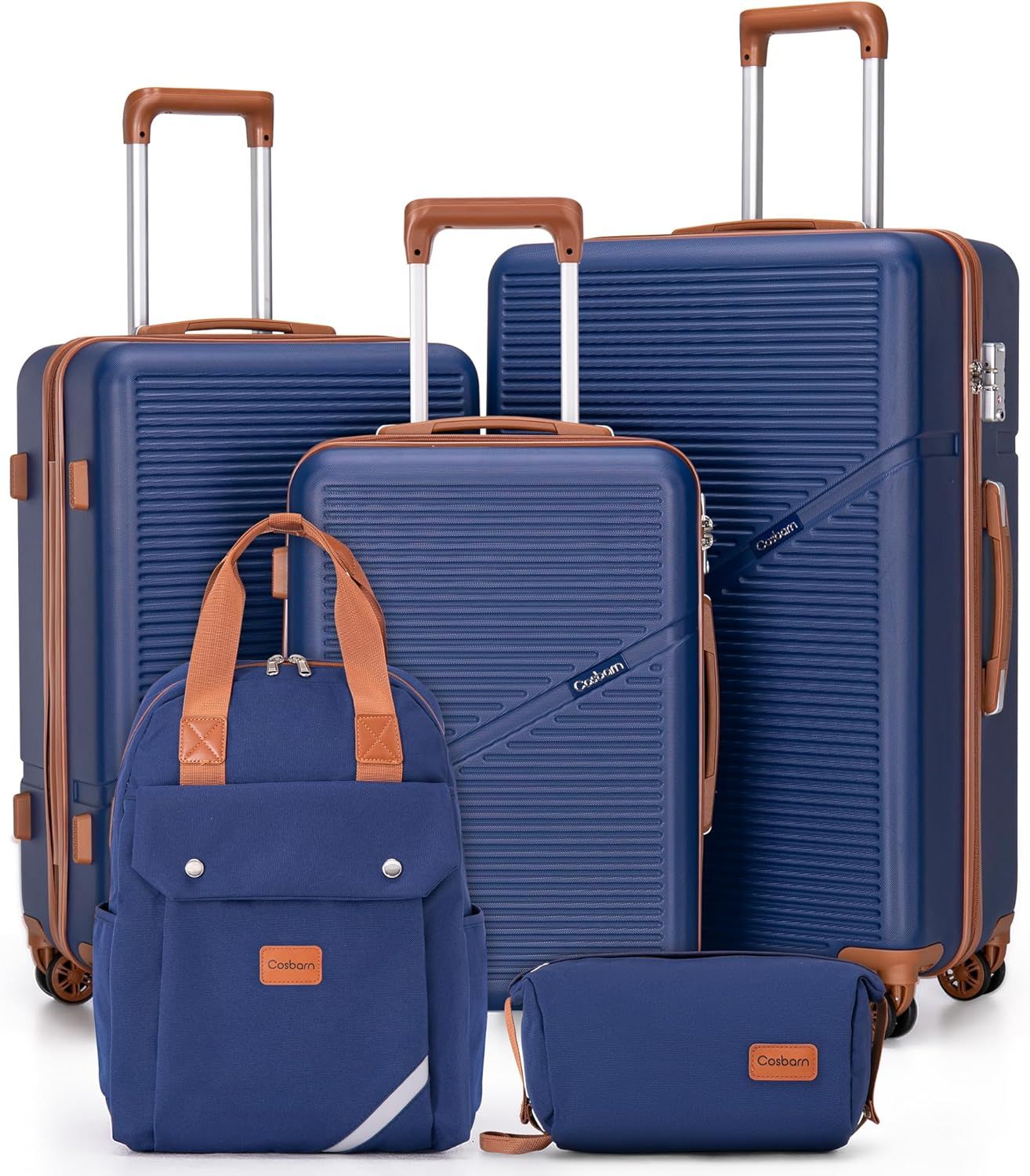 Cosbarn 5-Piece ABS Hardshell Luggage Set