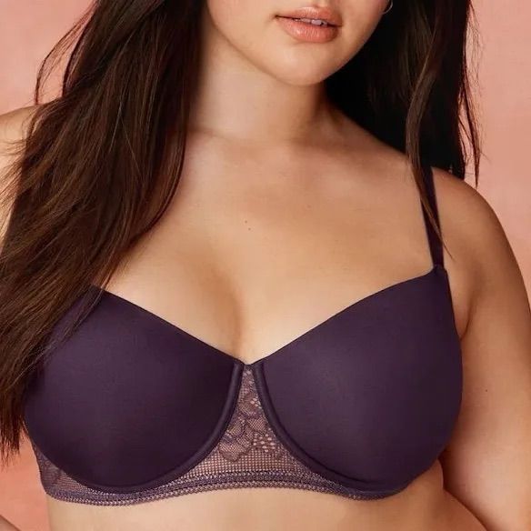 ThirdLove Purple Graphic Lace Demi Bra, 40E