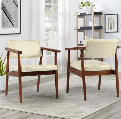 Set of 2 George Oliver Hisaw Faux Leather Upholstered Armchair