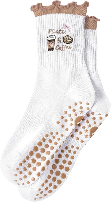 Yawlsow Cute Pilates Grip Socks