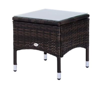 Outsunny Plastic Rattan Wicker Side Table