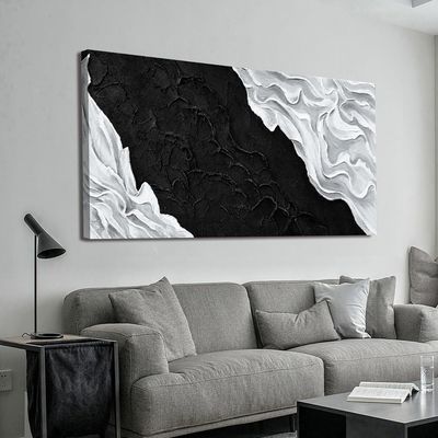 Modern Minimalist Black/White Abstract Wall Art