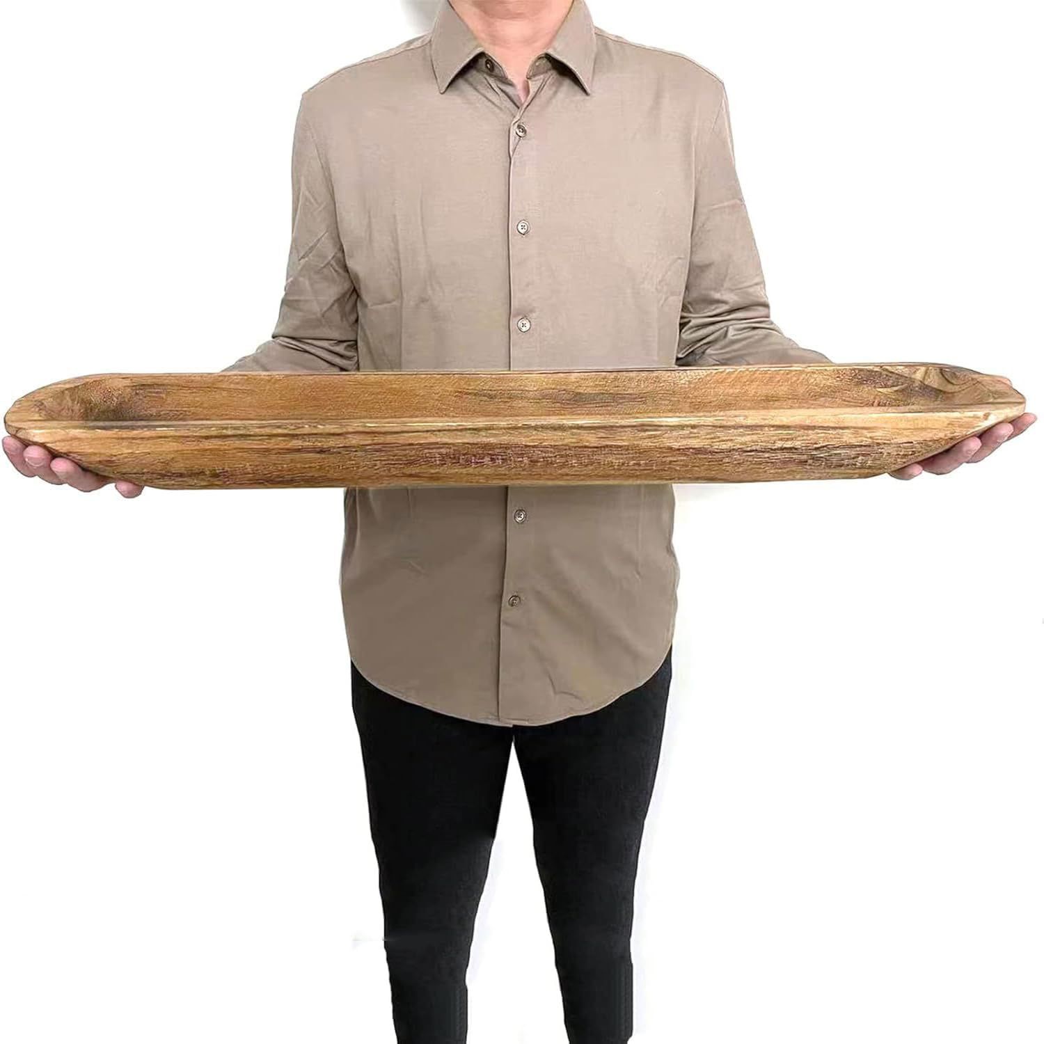 40&quot; Decorative Wooden Dough Bowl