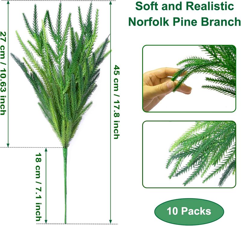 Norfolk Pine Stem Branch, 18 Inch